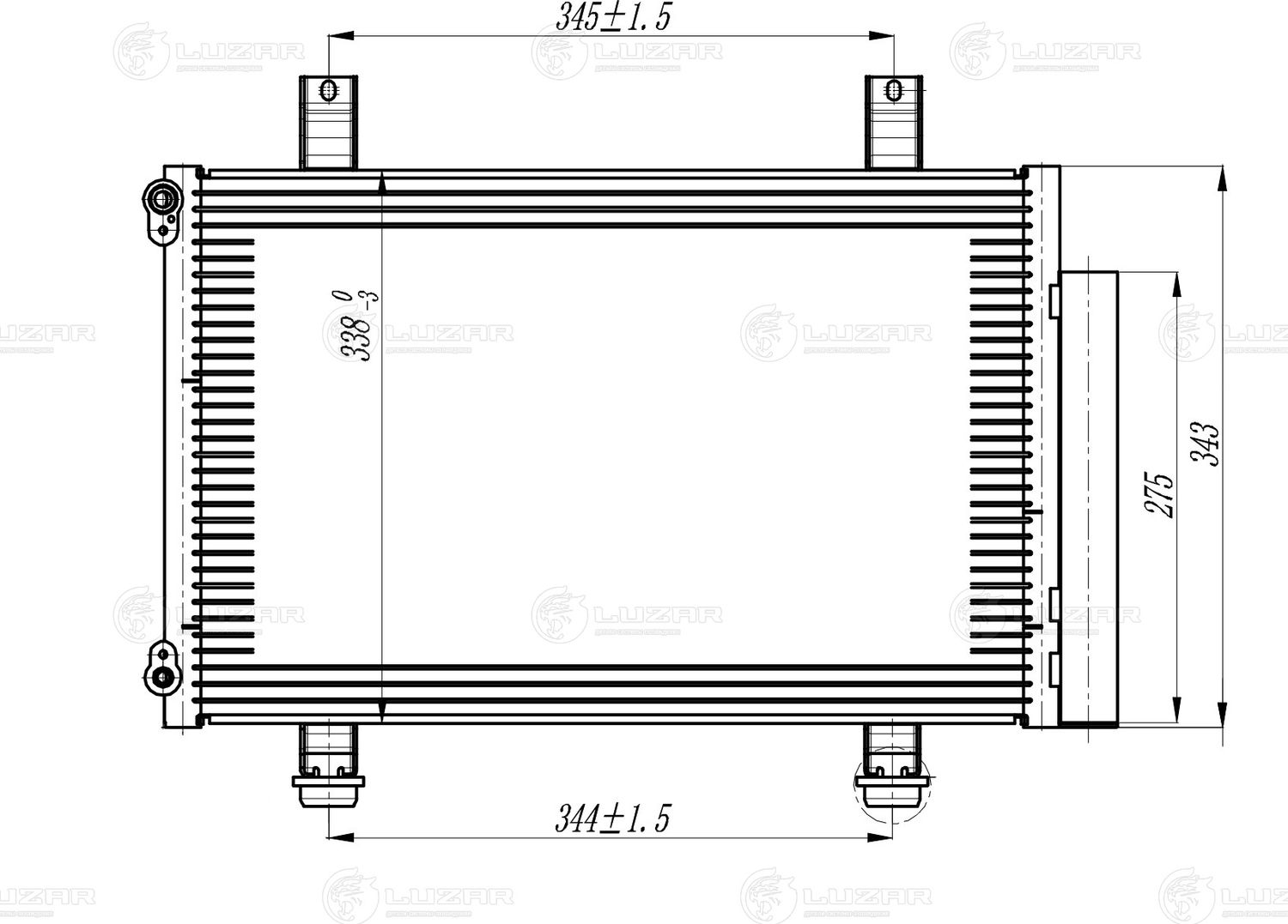 Радиатор кондиционера (конденсатор) Luzar. Артикул LRAC 2462