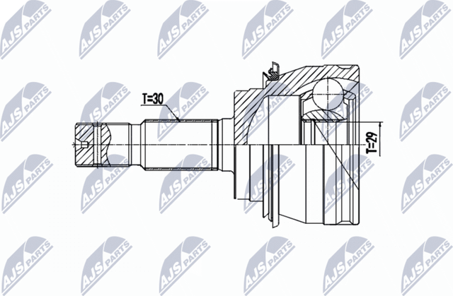 Шрус наружный (граната) NTY. Артикул NPZ-TY-102
