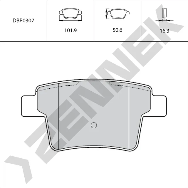 Колодки тормозные задние MONDEO 00-07, EMGRAND X7 16>, JAGUAR X-TYPE 01-09, C4 P (Zennek). Артикул DBP0307