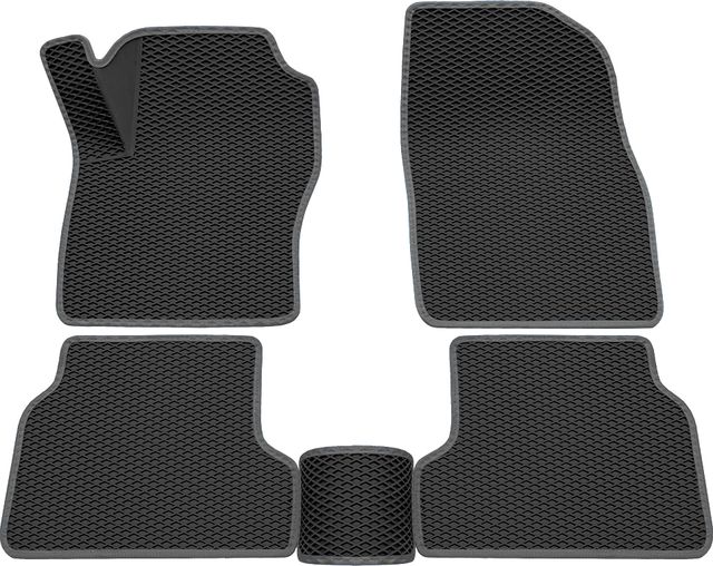 Коврики Rezkon 3D EVA Ромб резиновые для салона Ford Focus II 2008-2011 Серый кант. Артикул 9216010102