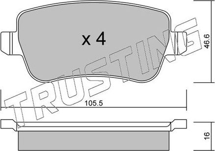 Тормозные колодки Trusting задние для Fiat Croma II 2005-2011. Артикул 722.0
