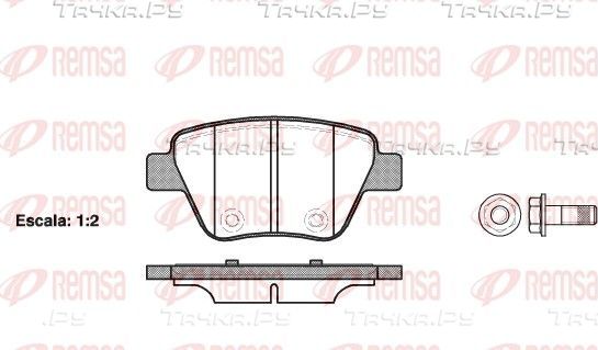Тормозные колодки Remsa задние для Volkswagen Caddy III 2004-2015. Артикул 1420.00