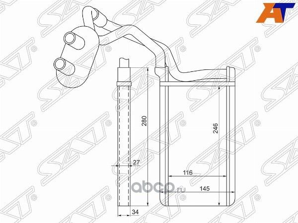 РАДИАТОР ОТОПИТЕЛЯ САЛОНА MITSUBISHI PAJERO SPORT 08-L200 06- Радиатор отопителя салона (SAT). Артикул STMB933950