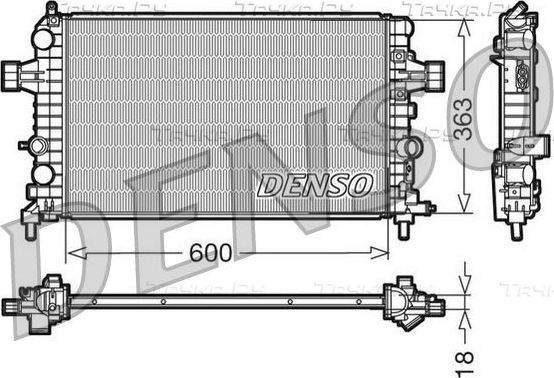 Радиатор охлаждения двигателя Denso (алюминий) для Opel Zafira B 2005-2019. Артикул DRM20103