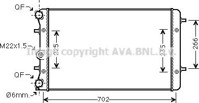 Радиатор охлаждения двигателя AVA. Артикул VNA2174