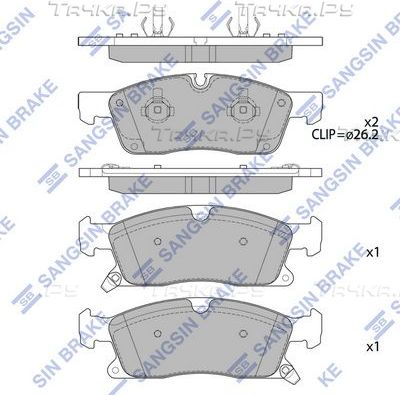Тормозные колодки Sangsin Hi-Q. Артикул SP4103