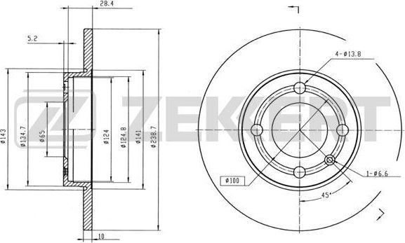 Тормозной диск Zekkert. Артикул BS-5810