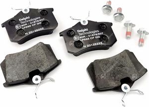 Тормозные колодки Delphi (Low-Metallic) задние для Citroen C3 II 2009-2016. Артикул LP565