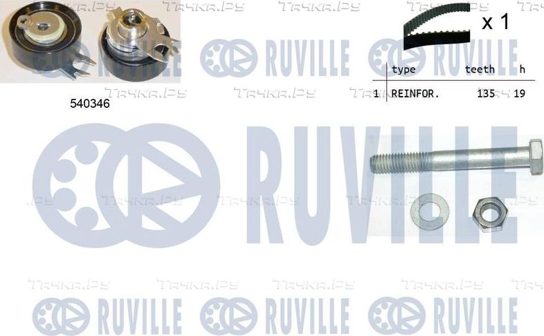 Ремень ГРМ с роликами (комплект) Ruville для Volkswagen Polo III 1994-2001. Артикул 550007