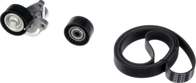 Приводной ремень поликлиновой с роликами (комплект) Gates Micro-V® Kit для Renault Trafic II 2006-2014. Артикул K017PK1973