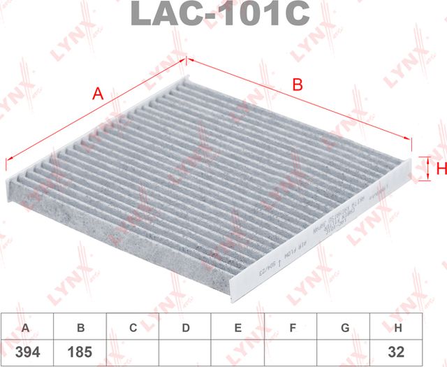 Салонный фильтр LYNXauto. Артикул LAC-101C