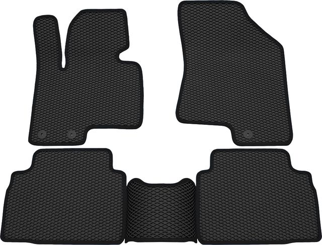 Коврики Rezkon EVA для салона Kia Sportage III 2010-2016 Черный кант. Артикул 9021040201