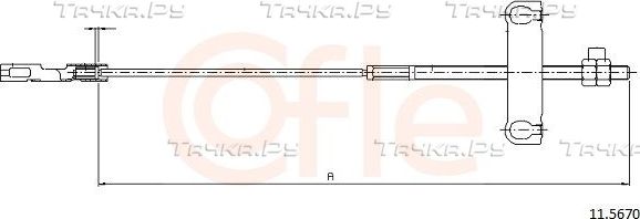Трос ручника (тросик ручного тормоза) Cofle. Артикул 11.5670