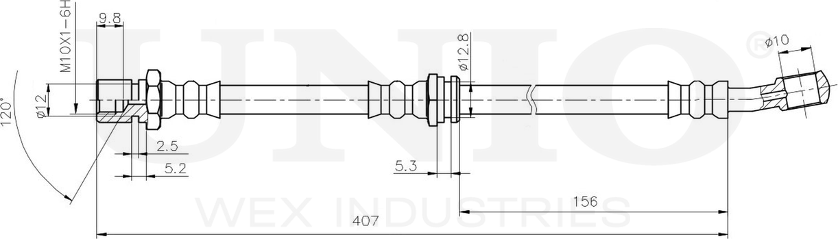 Шланг тормозной (Unio). Артикул BRH-10046
