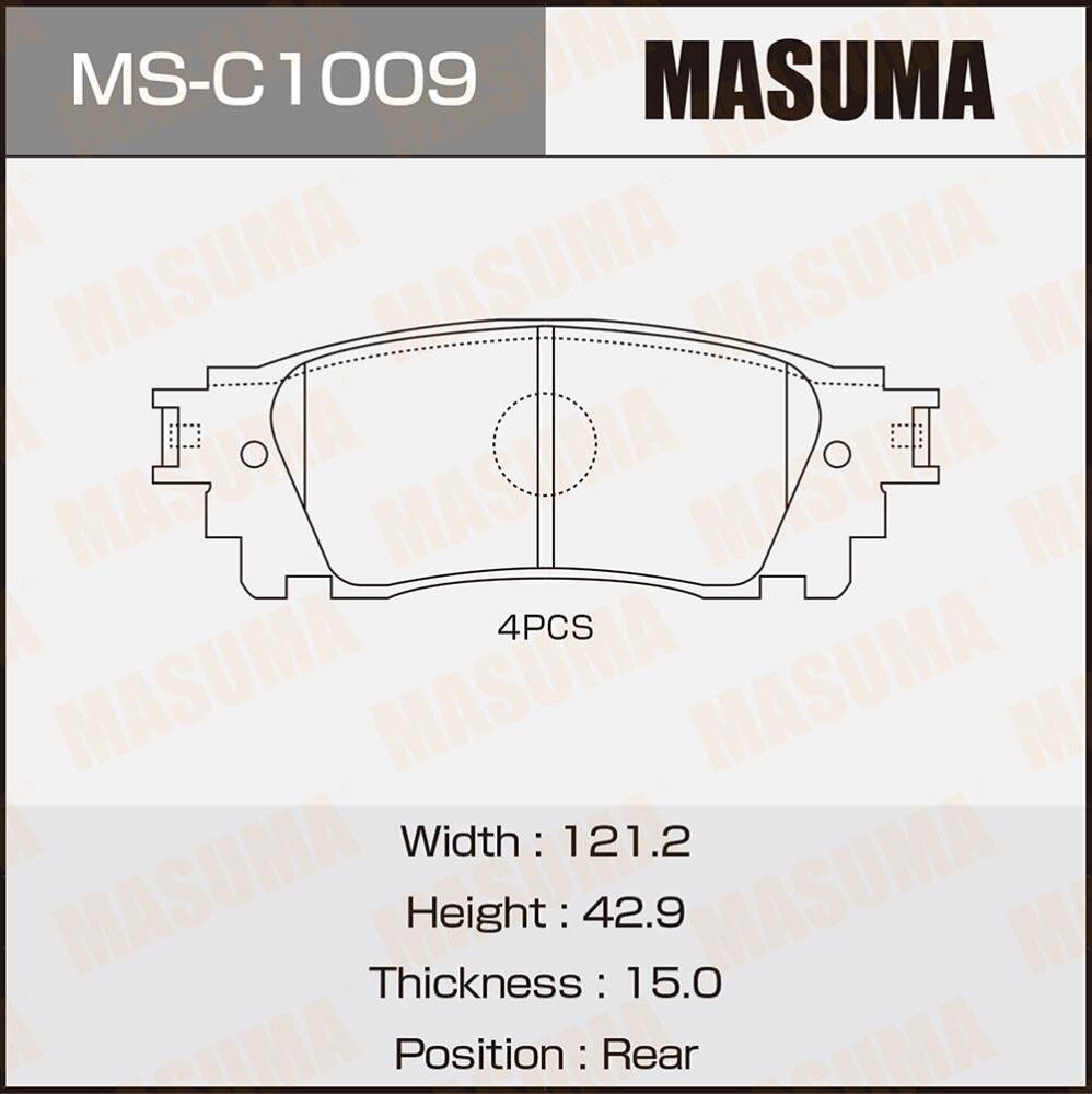 Тормозные колодки Masuma. Артикул MS-C1009