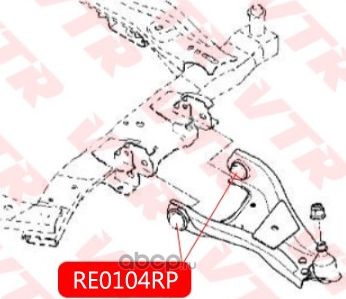 Полиуретановый сайлентблок нижнего рычага передней (VTR). Артикул RE0104RP