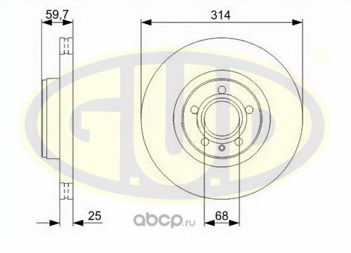 Тормозной диск G.U.D.. Артикул GDB125149