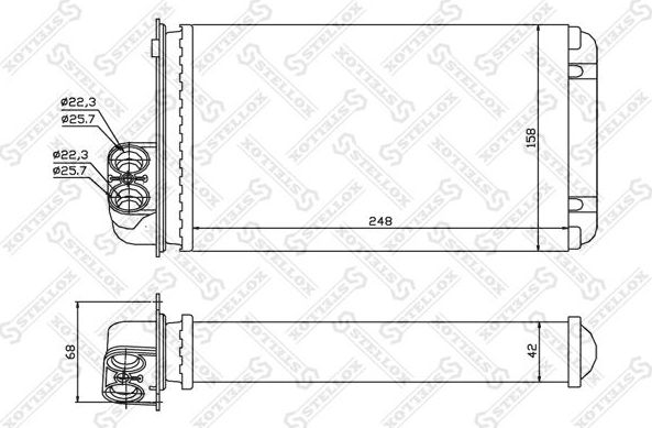 Радиатор отопителя (печки) Stellox для Peugeot 406 I 1998-2004. Артикул 10-35042-SX