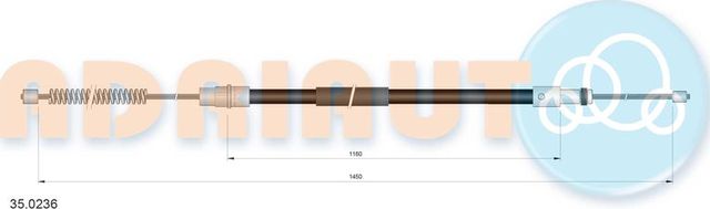 Трос ручника (тросик ручного тормоза) Adriauto задний правый для Peugeot 309 I 1985-1993. Артикул 35.0236