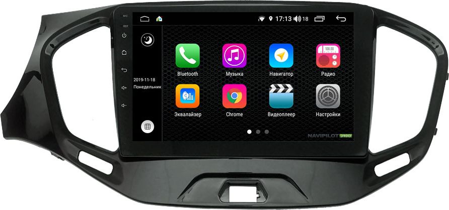 Штатное головное устройство NaviPilot с экраном 9" Android 9, 4ГБ, сенсорные кнопки для Lada Vesta 2016-2026. Артикул NPD9L-WRG-855-09 Vesta
