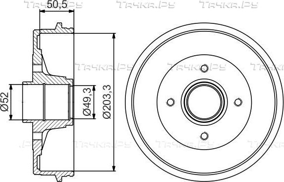 Тормозной барабан Bosch задний для Dacia Logan I 2004-2012. Артикул 0 986 477 210