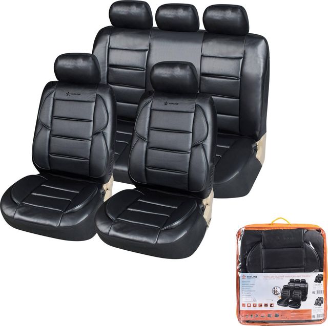 Чехлы Airline PREMIER (повышенной комфортности) универсальные (искусст.кожа) на сидения автомобиля, цвет Черный. Артикул ACS-UEL-08
