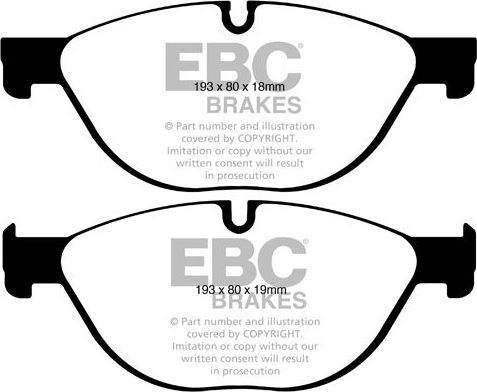 Тормозные колодки EBC Brakes. Артикул DP22019