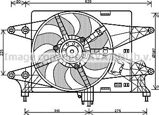 Вентилятор радиатора двигателя AVA для Fiat Doblo I 2001-2015. Артикул FT7560