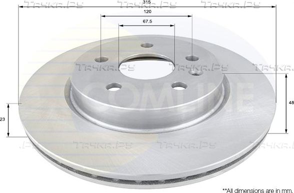 Тормозной диск Comline COATED. Артикул ADC1144V
