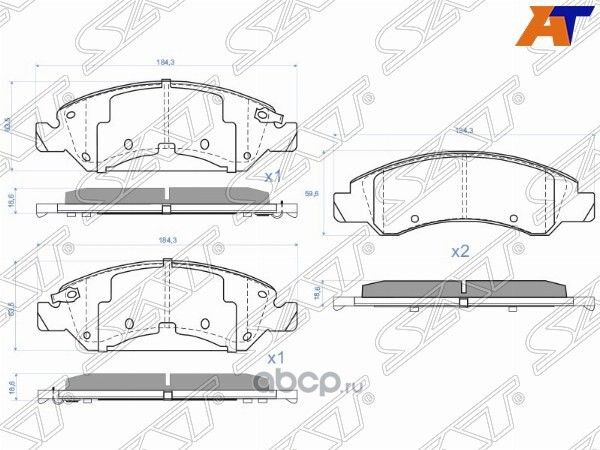 Колодки тормозные FR CADILLAC ESCALADE 06-CHEVROL (SAT). Артикул ST19157524