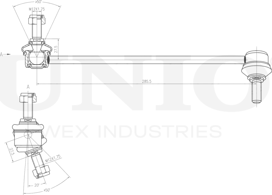 Тяга/стойка стабилизатора (Unio). Артикул SSP-50134