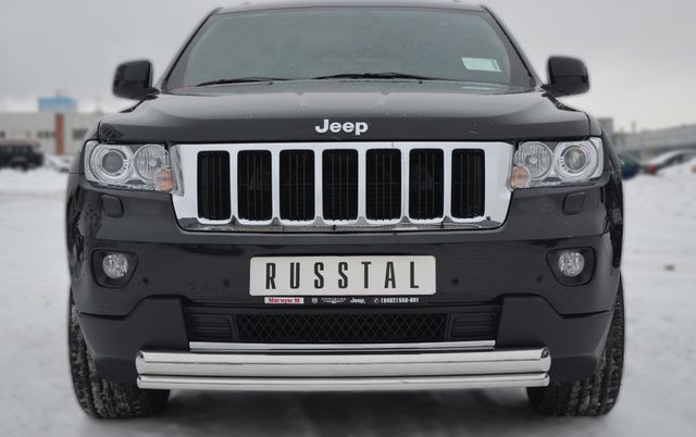 Защита RusStal переднего бампера d76/42 (дуги) для Jeep Grand Cherokee WK2 2012-2014. Артикул JGZ-001192