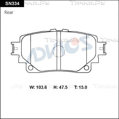 Тормозные колодки Advics задние для Toyota RAV4 V (XA50) 2018-2026. Артикул SN334