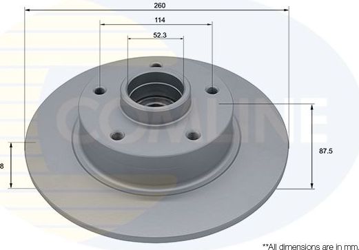 Тормозной диск Comline COATED задний для Renault Megane IV 2015-2026. Артикул ADC3034