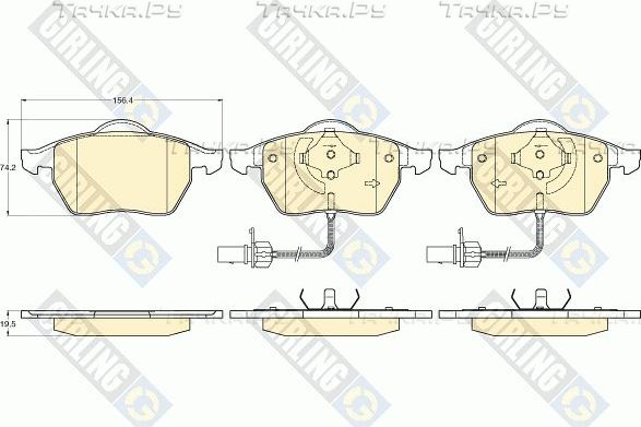 Тормозные колодки Girling передние для Audi A4 I (B5) 1995-2001. Артикул 6113072