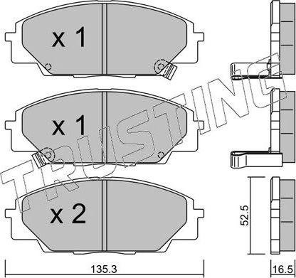 Тормозные колодки Trusting передние для Honda Civic VIII 2007-2012. Артикул 450.0