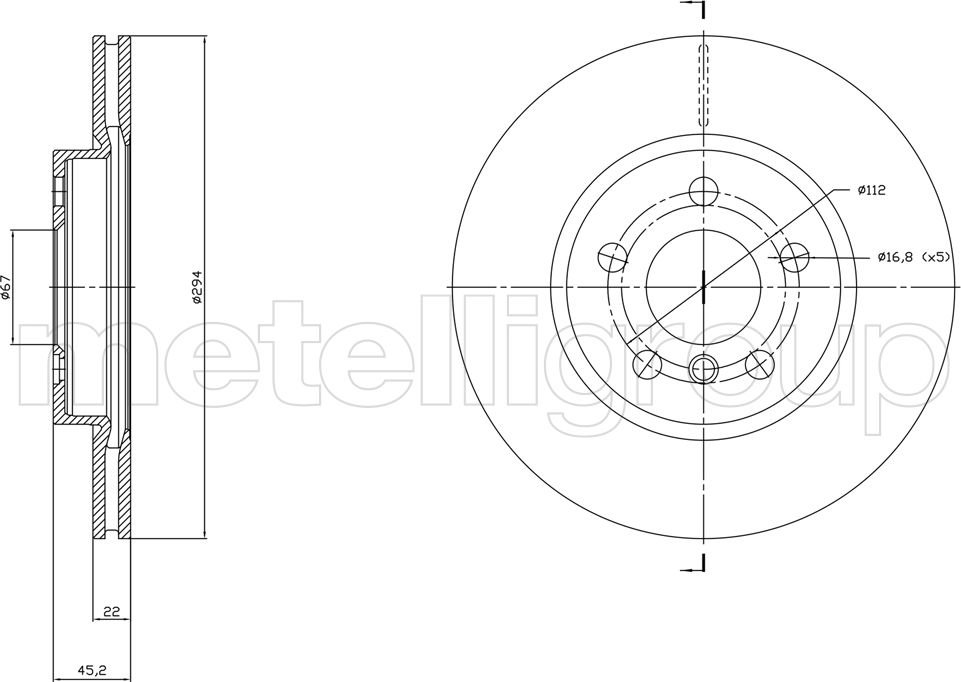 Тормозной диск Metelli. Артикул 23-1772C