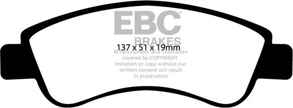 Тормозные колодки EBC Brakes. Артикул DP41374R