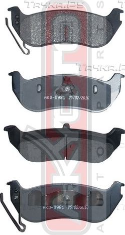 Тормозные колодки Akyoto Packing AKYOTO. Артикул AKD-0981