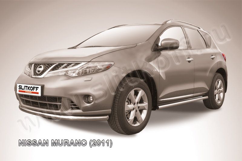 Защита Slitkoff переднего бампера d57 для Nissan Murano Z51 2011-2015. Артикул NIM11003