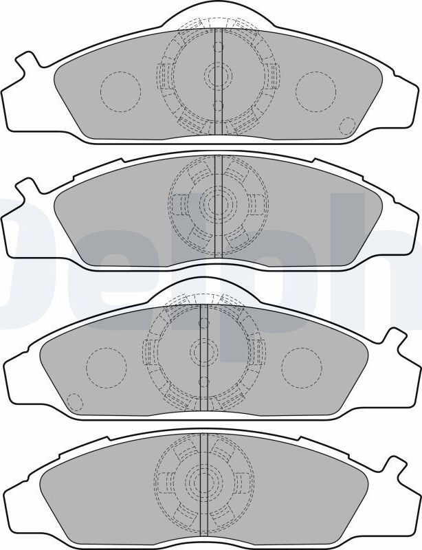 Тормозные колодки Delphi (Low-Metallic) передние для Daewoo Korando 1999-2001. Артикул LP1817
