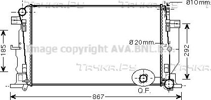 Радиатор охлаждения двигателя AVA. Артикул MS2444