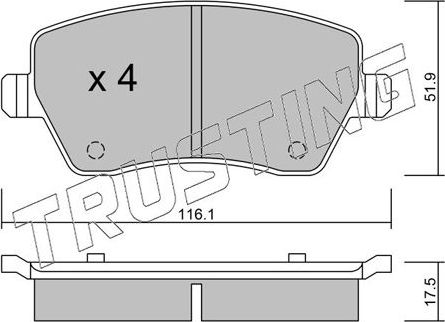 Тормозные колодки Trusting передние для Lada Vesta I 2015-2026. Артикул 501.0