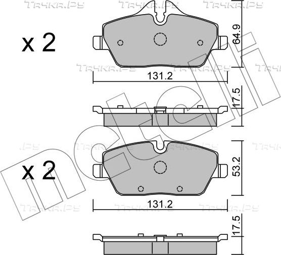 Тормозные колодки Metelli передние для BMW 1 I (E81/E82/E87/E88) 2004-2011. Артикул 22-0664-0