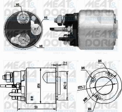 Втягивающее реле стартера Meat & Doria для Renault Modus I 2004-2012. Артикул 46159