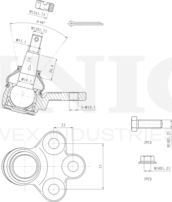 Опора шаровая (Unio). Артикул SSP-20117