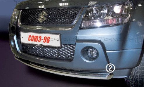 Защита Союз-96 переднего бампера труба d60 для Suzuki Grand Vitara 2005-2008. Артикул SZGV.48.0393