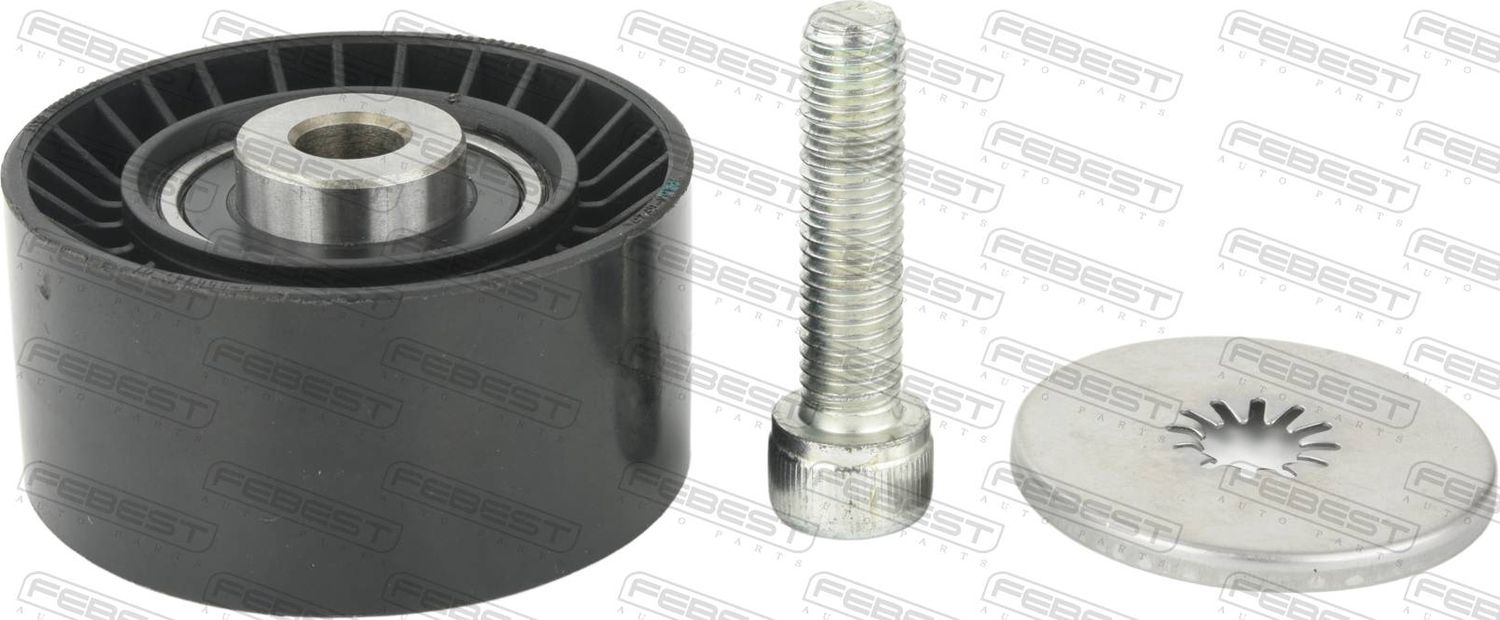 Направляющий (ведущий) ролик приводного поликлинового ремня Febest. Артикул 1988-F01