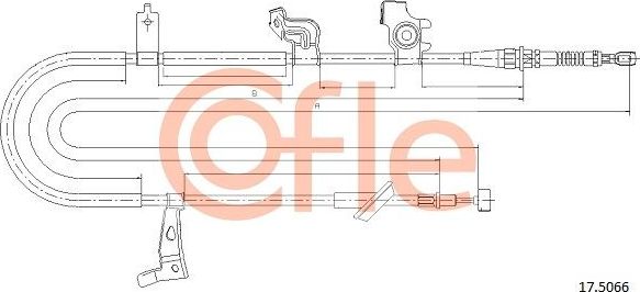 Трос ручника (тросик ручного тормоза) Cofle. Артикул 92.17.5066