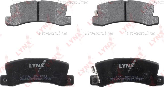 Тормозные колодки LYNXauto задние для Lexus ES III 1996-2001. Артикул BD-7521